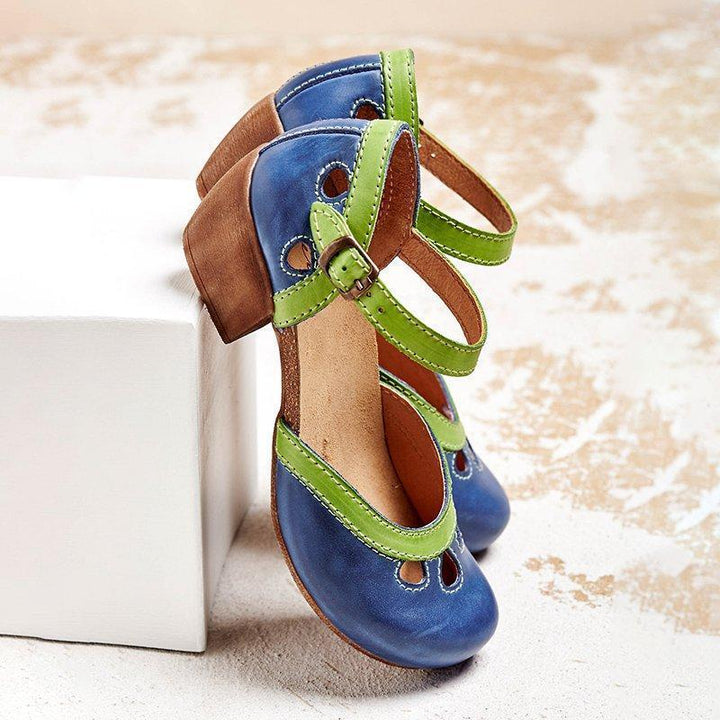 Felicity | Komfortable Lågklackade T-Sandaler