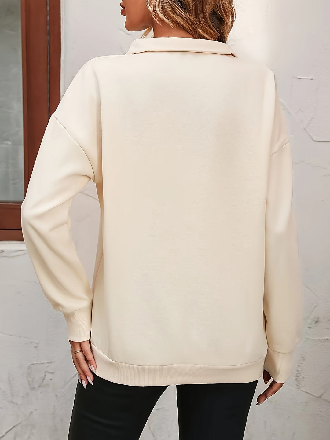 Gwyneth | Avslappnad Halv-Zip Sweatshirt