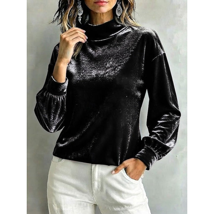 Clarice | Elegant Mock Neck Blus