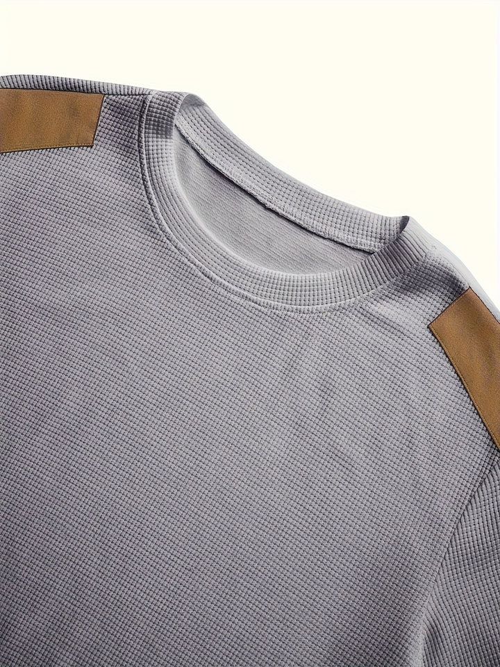 Aaron | Texturerad Elbow-Patch Pullover