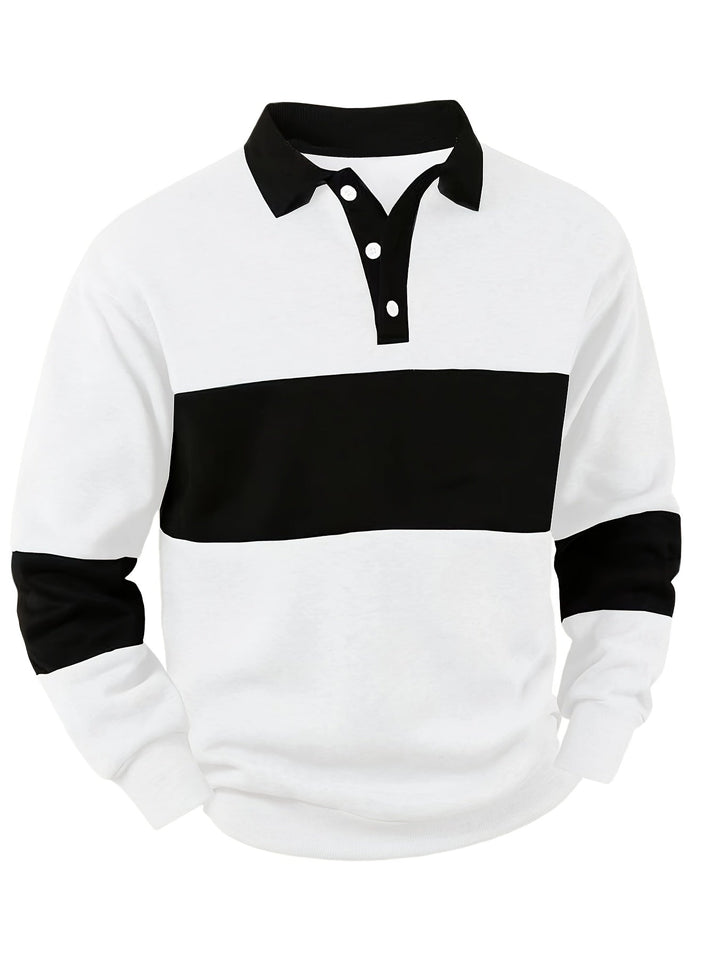 Grayson | Färgblock Långärmad Polo Shirt