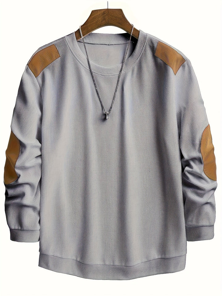 Aaron | Texturerad Elbow-Patch Pullover