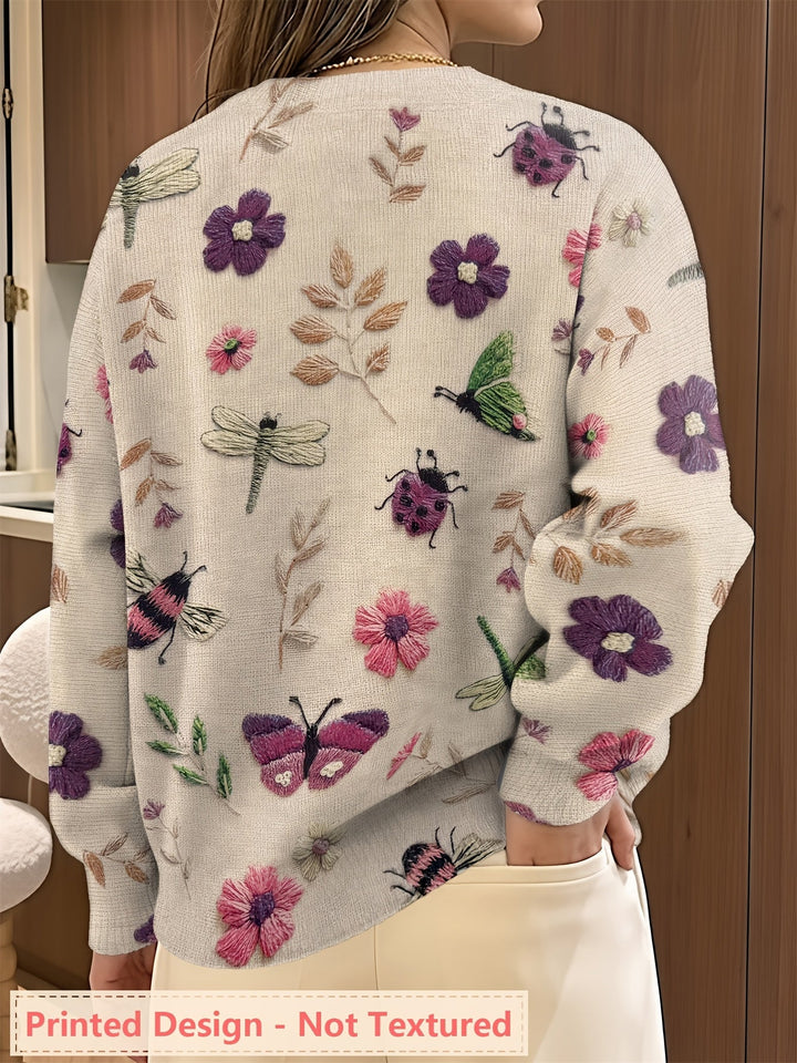 Elsie | Botanisk Tryck Crewneck Tröja