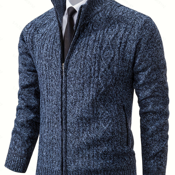 Walter | Texturerad Heldragkedja Cardigan