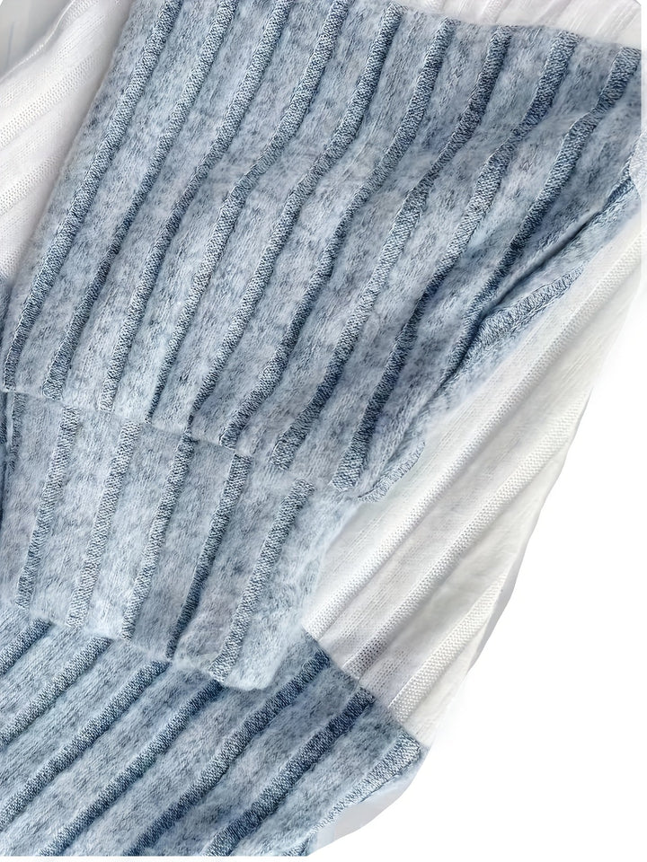 Cecilia | Texturerad Färgblock Hoodie-jacka