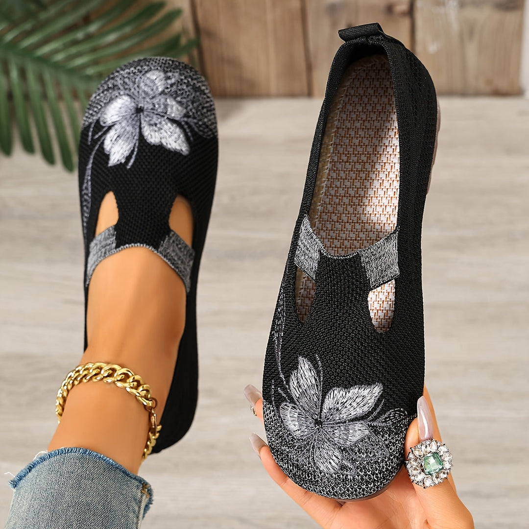 Marjorie | Broderade Slip-On Lågskor