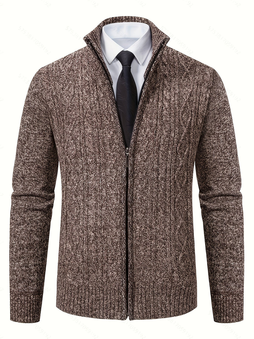 Walter | Texturerad Heldragkedja Cardigan