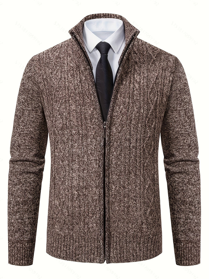Walter | Texturerad Heldragkedja Cardigan