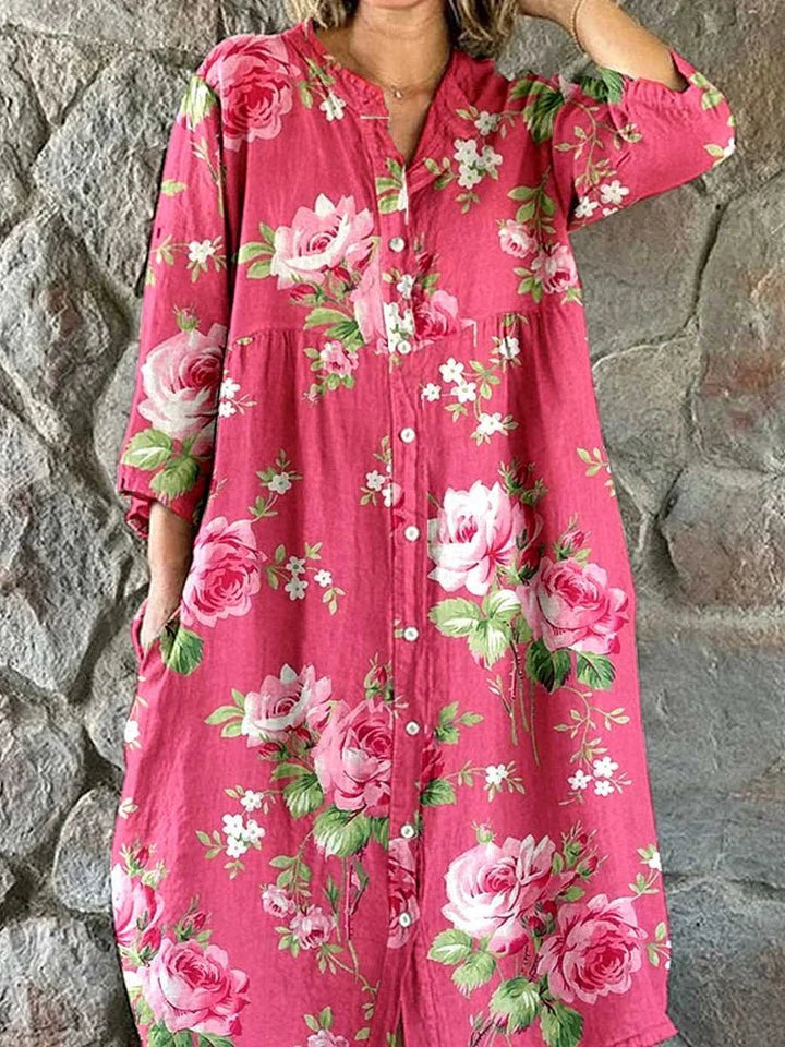 Maddie | Stilig Oversized Blomsterklänning