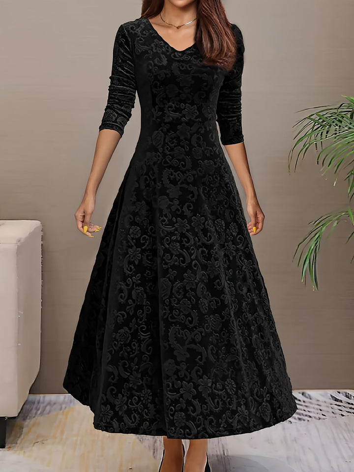 Adeline | Elegant långärmad midi klänning