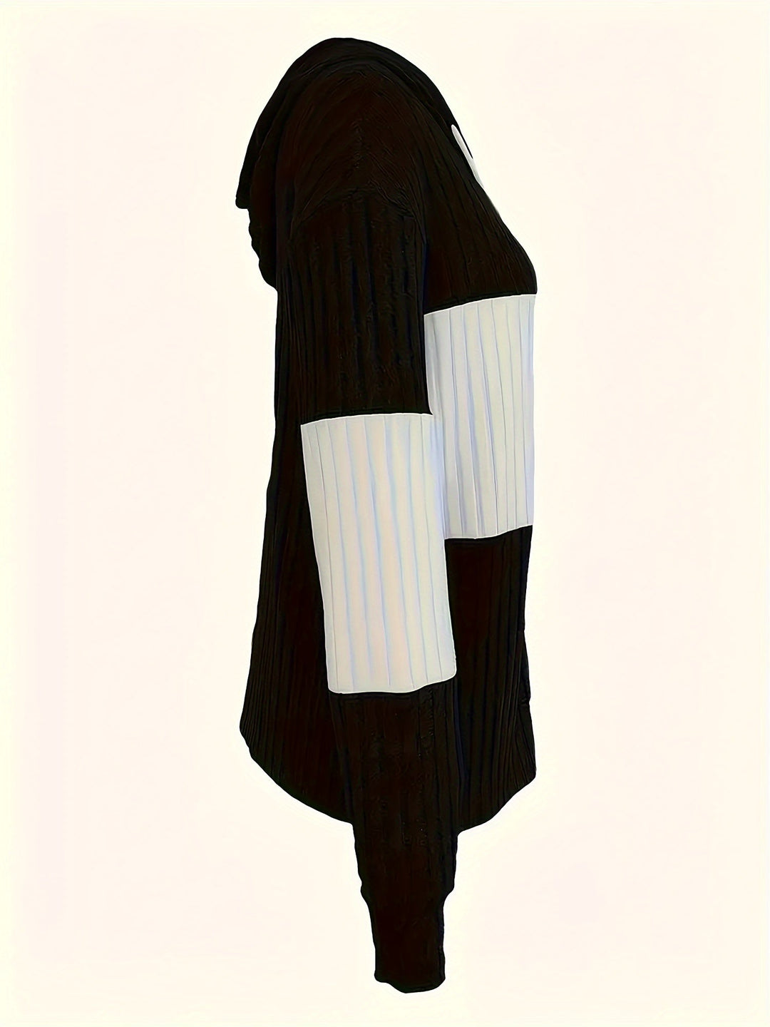 Cecilia | Texturerad Färgblock Hoodie-jacka