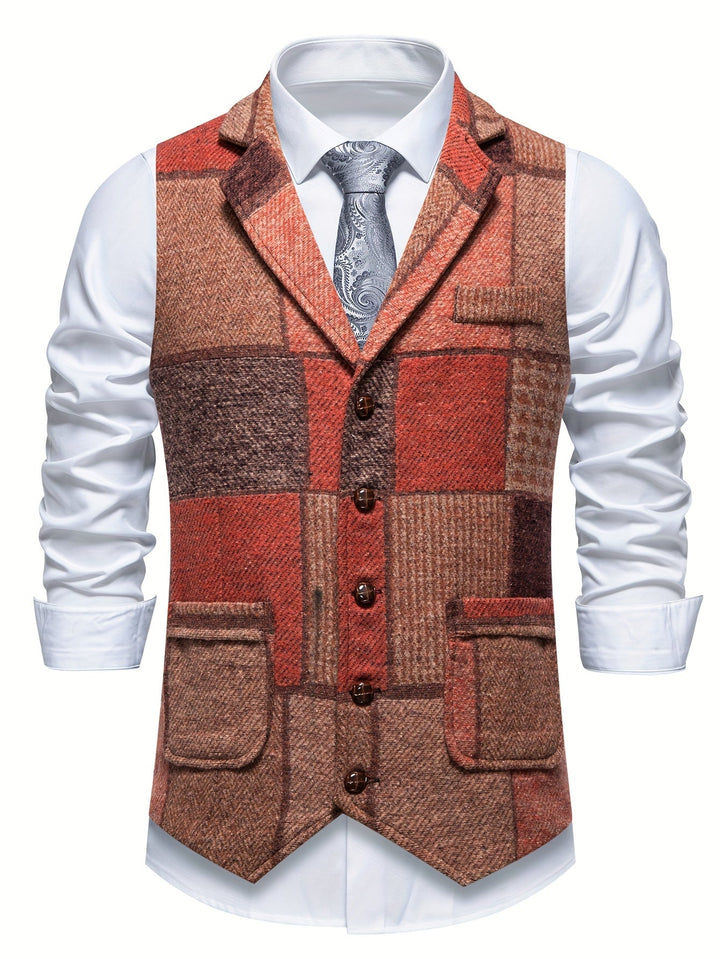 Trevor | Patchwork Västen med Fiskbensmönster