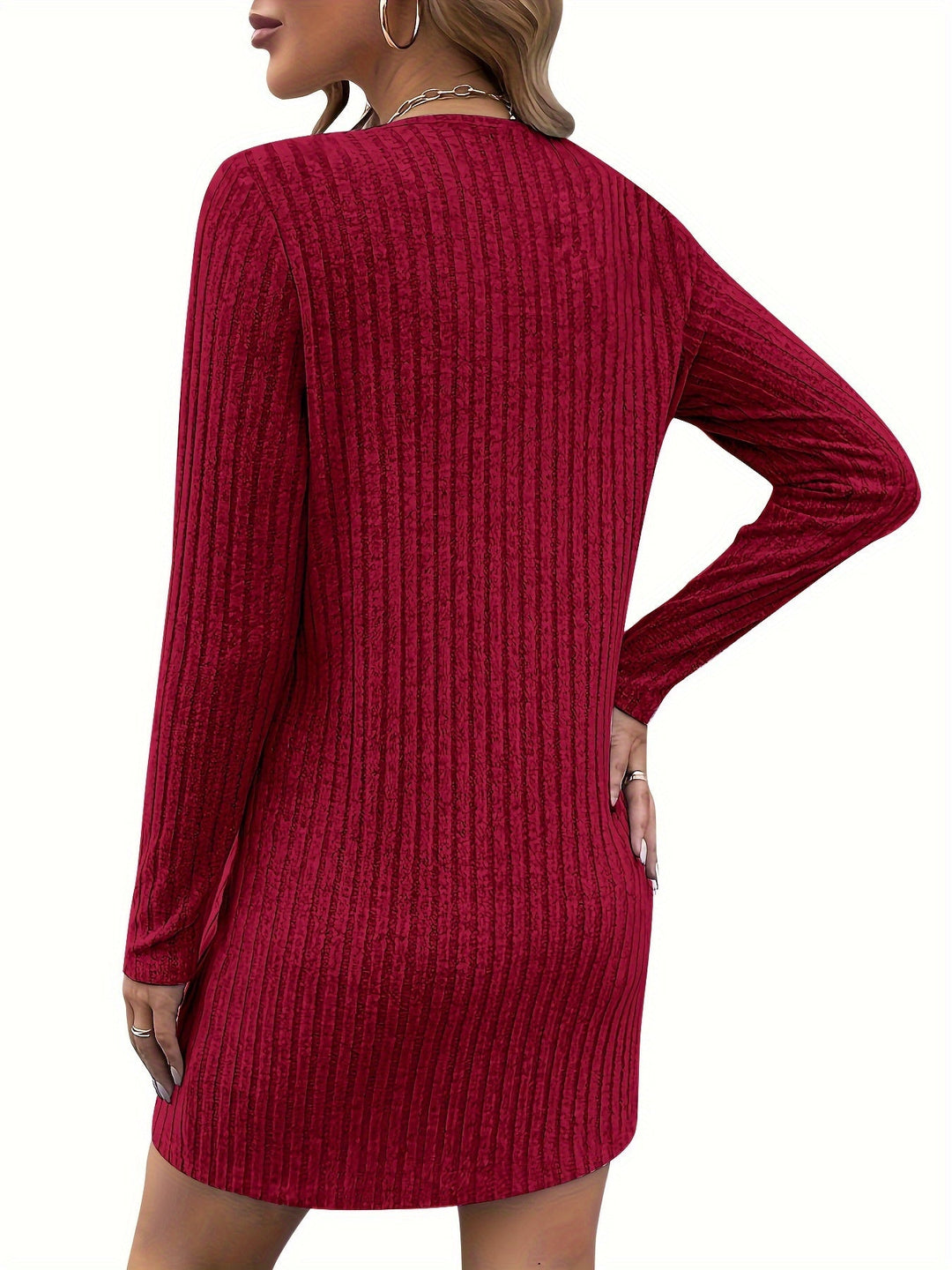 Bernice | Zip-Neck Ribbad Klänning