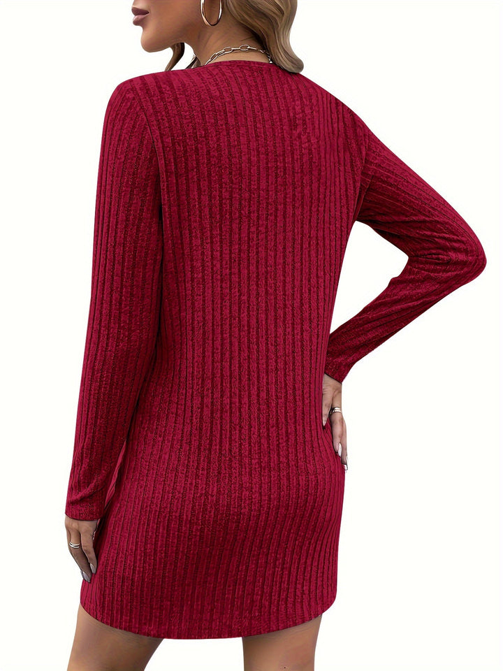 Bernice | Zip-Neck Ribbad Klänning