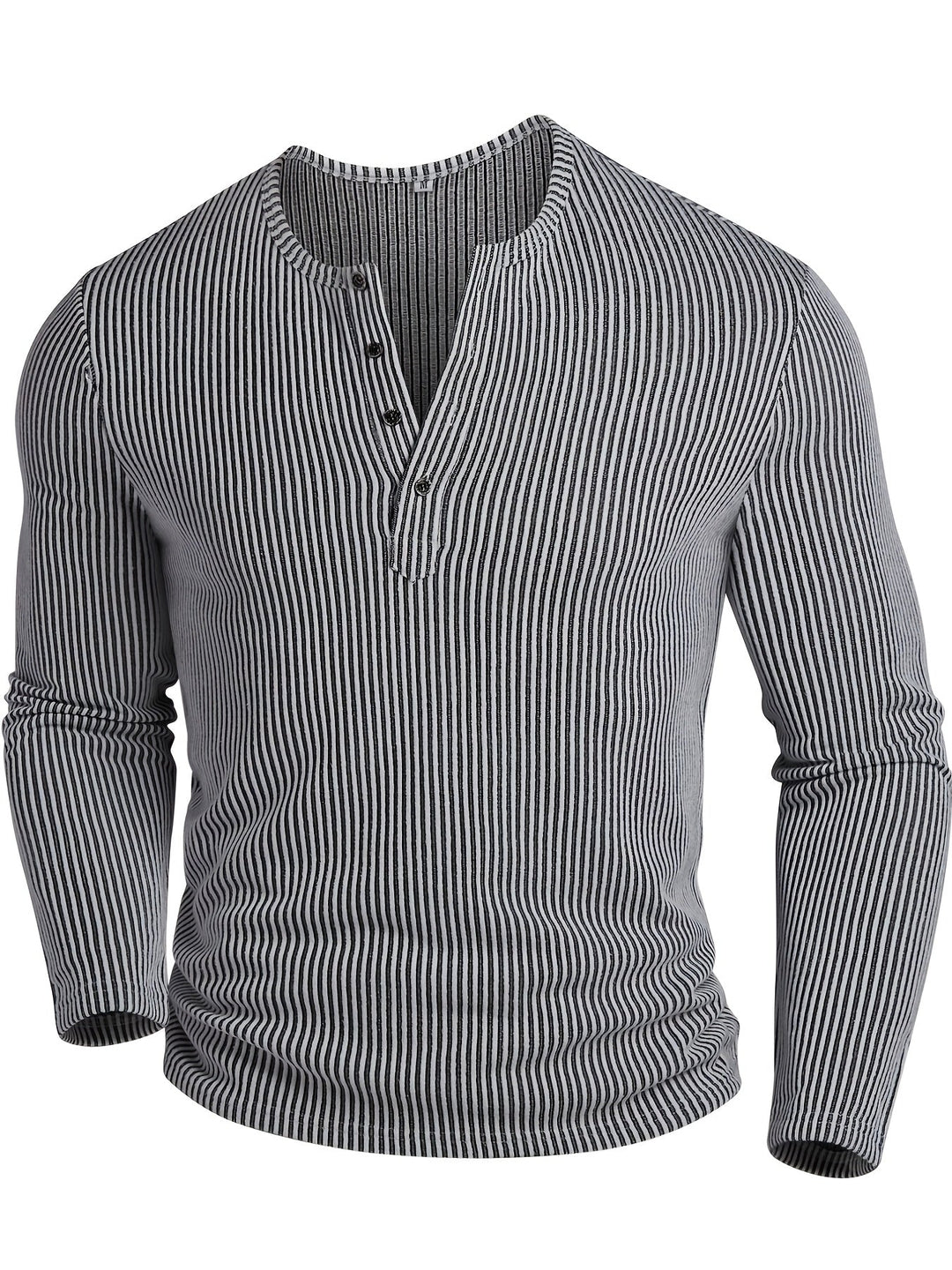 Griffin | Texturerad Ribbad Henley Skjorta