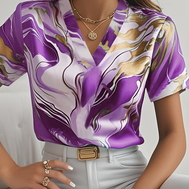 Joanna | Konstfull swirl-mönstrad blus