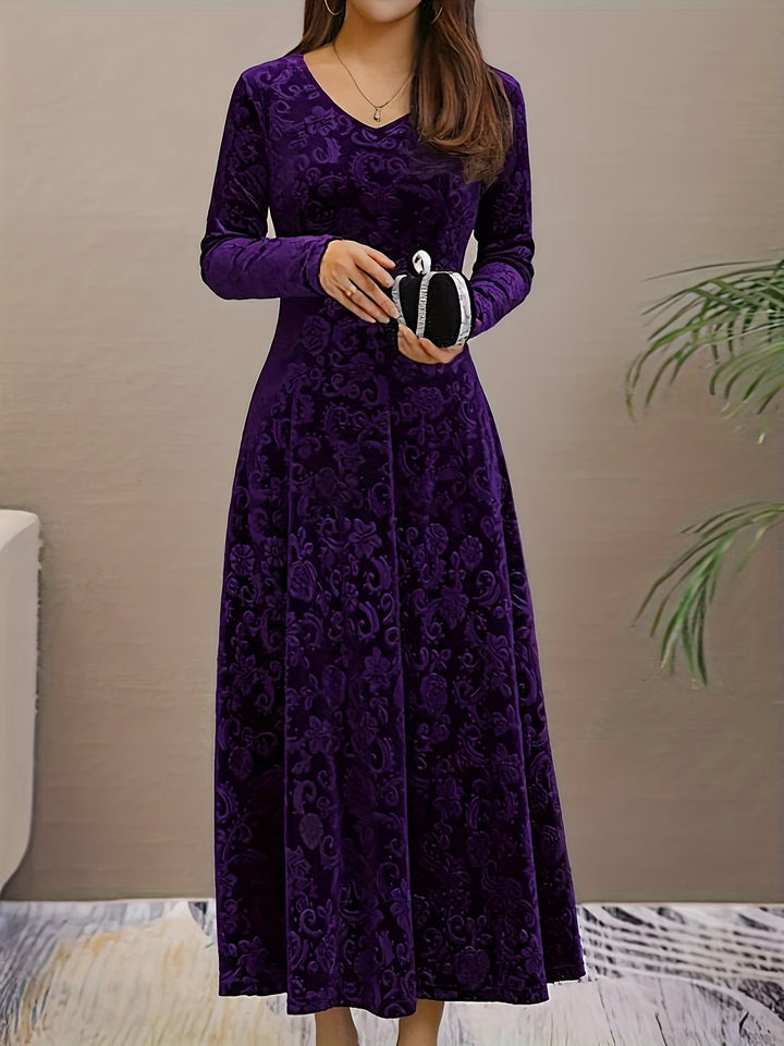 Adeline | Elegant långärmad midi klänning