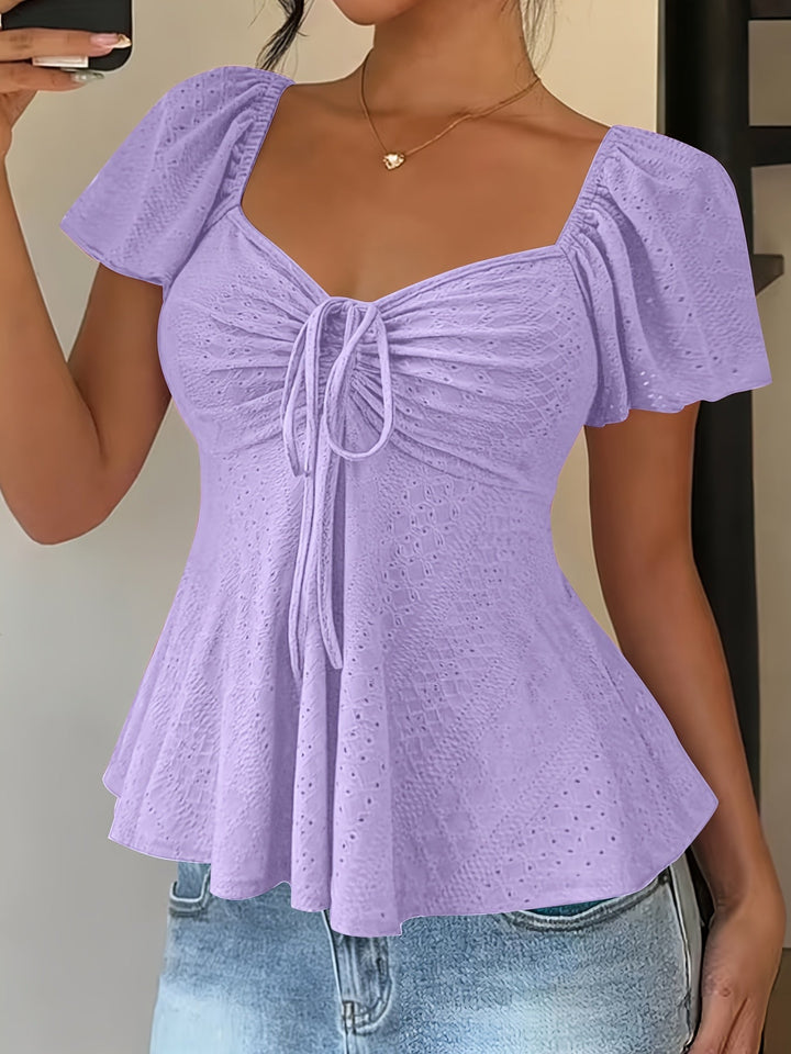 Josephine | Flutter-ärmad Peplum Topp