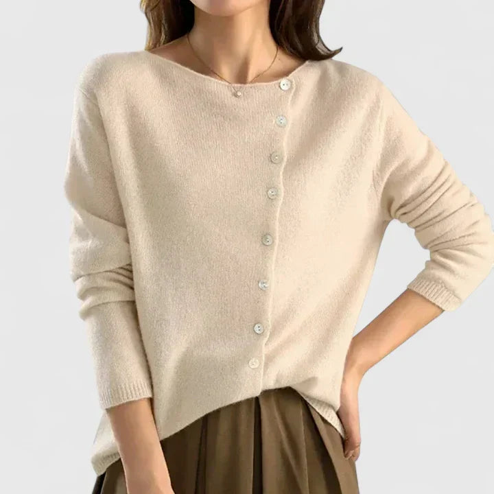 Lorna | Asymmetrisk Knap cardigan