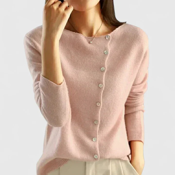 Lorna | Asymmetrisk Knap cardigan