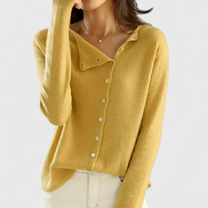 Lorna | Asymmetrisk Knap cardigan