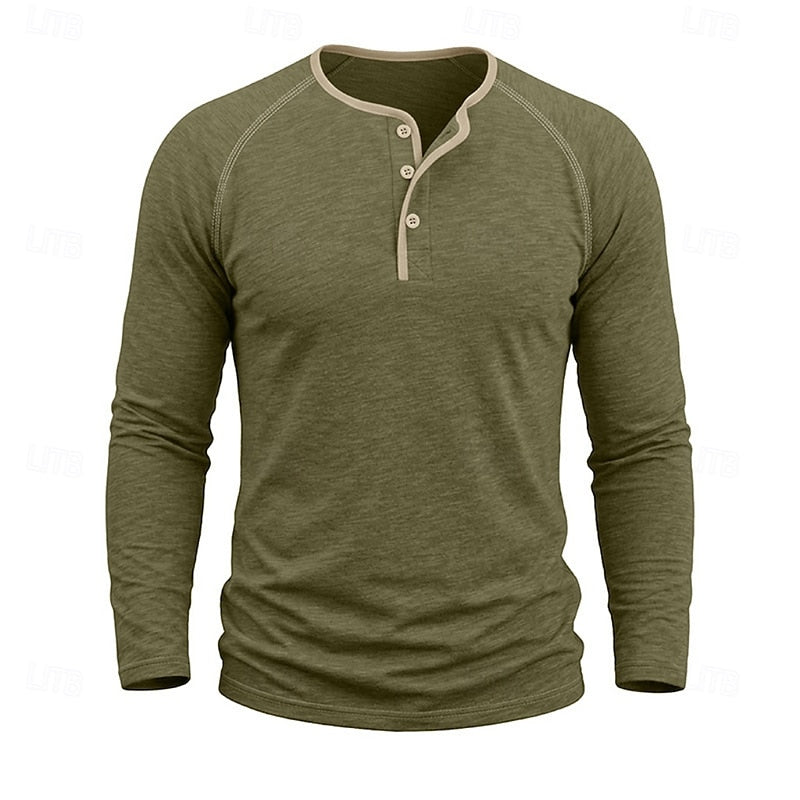 Owen | Klassisk Button Henley Skjorta