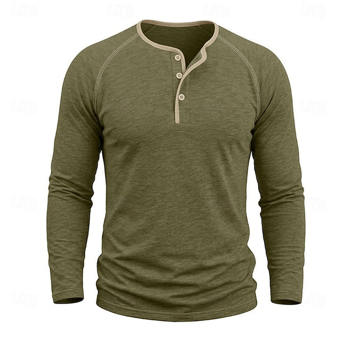 Owen | Klassisk Button Henley Skjorta