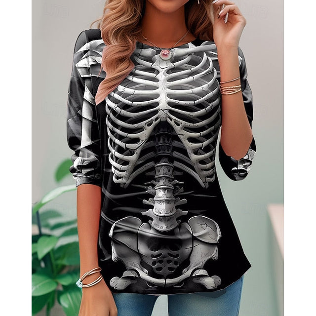 Iris | Halloween Skelettrörelse med Långa Ärmar