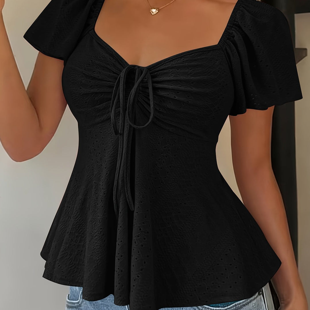 Josephine | Flutter-ärmad Peplum Topp