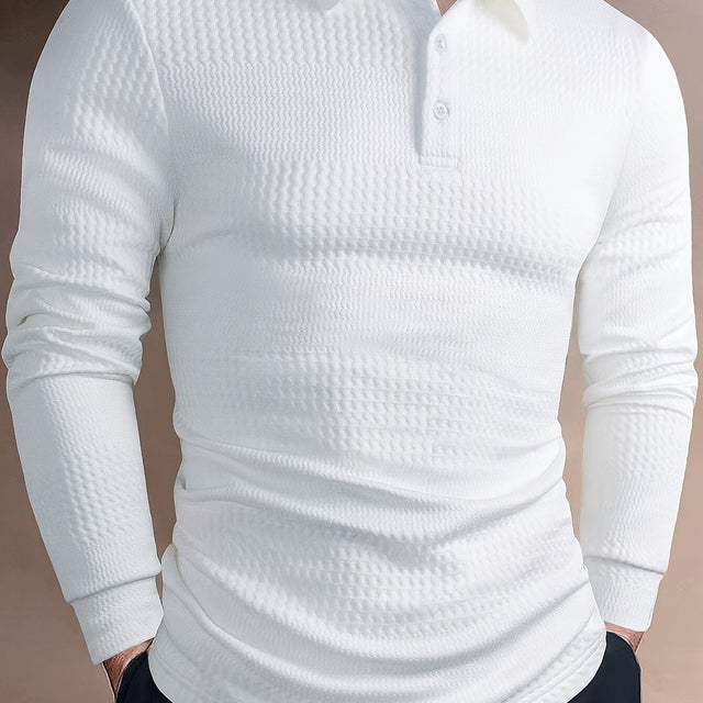 Fletcher | Texturerad långärmad polo