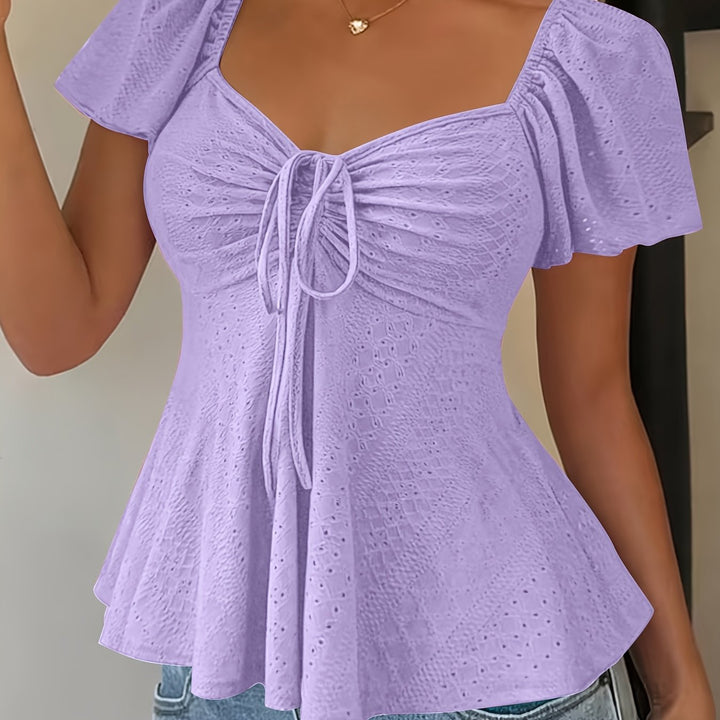 Josephine | Flutter-ärmad Peplum Topp