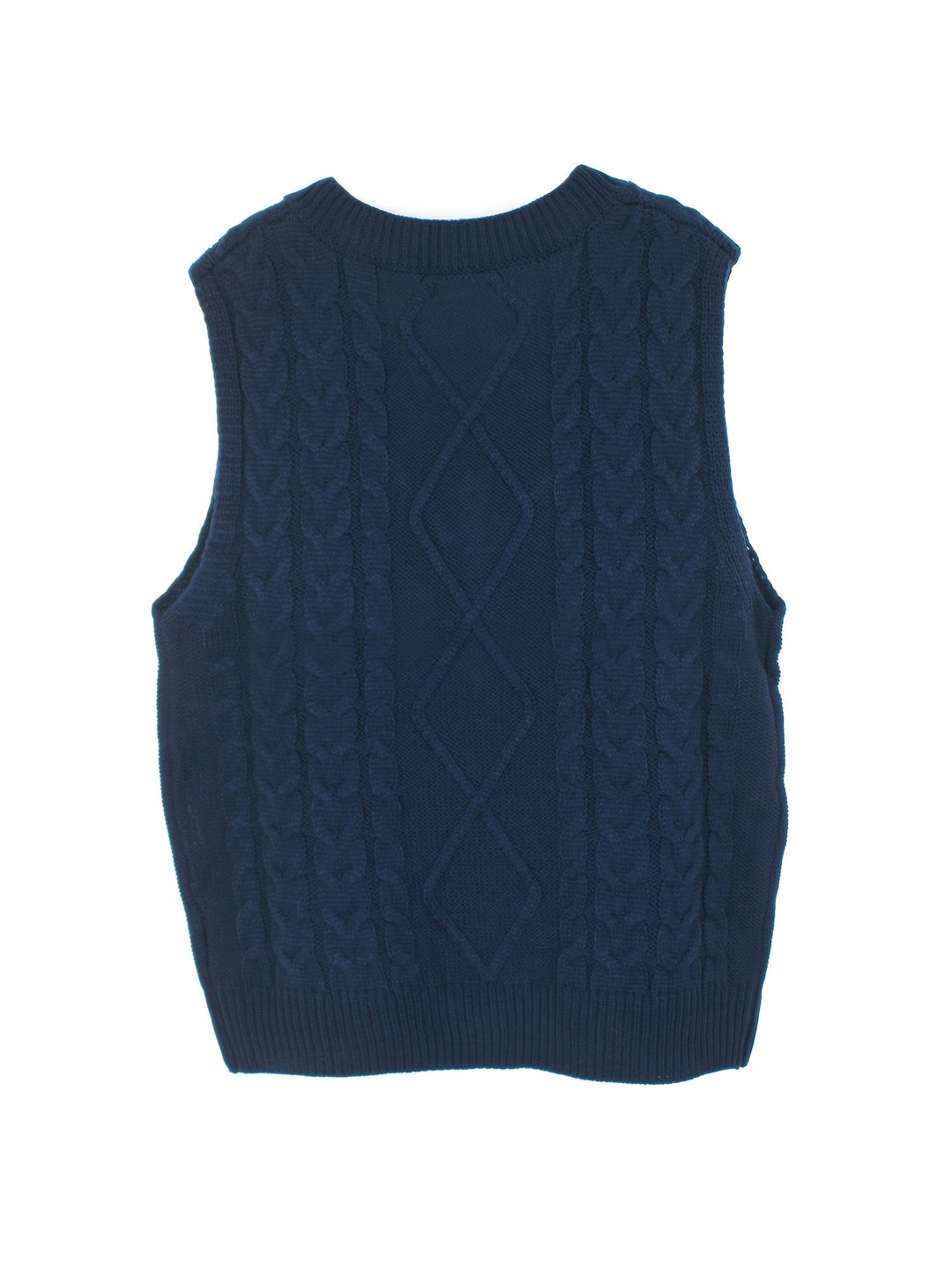 Cora | Mysig Kabelstickad V-Hals Västsweater