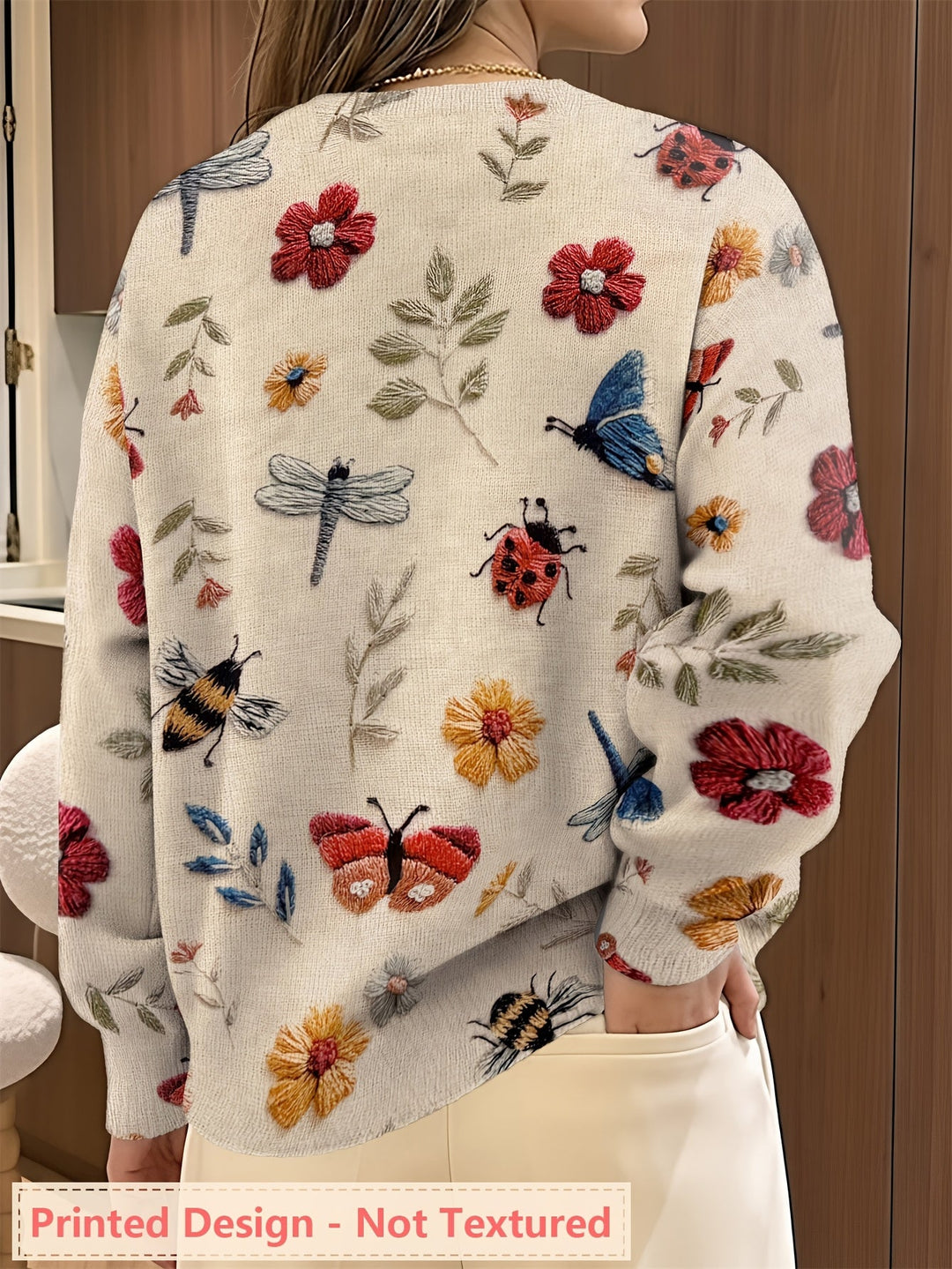 Elsie | Botanisk Tryck Crewneck Tröja