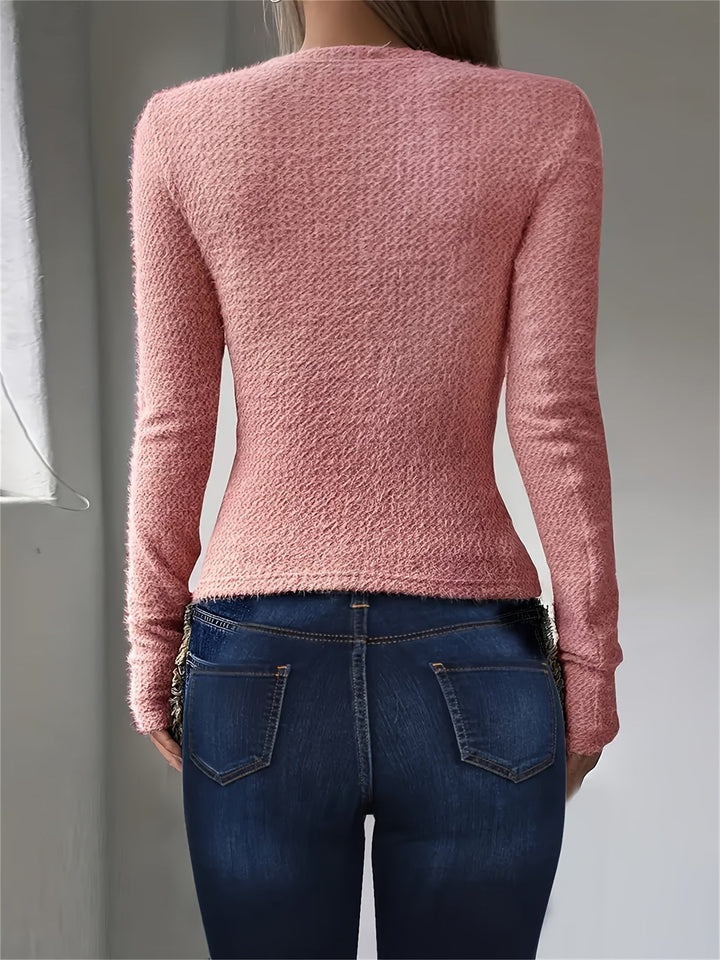 Noreen | Mjuk Plush Långärmad Topp