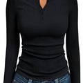 Ivy | Fitted Button Henley Top