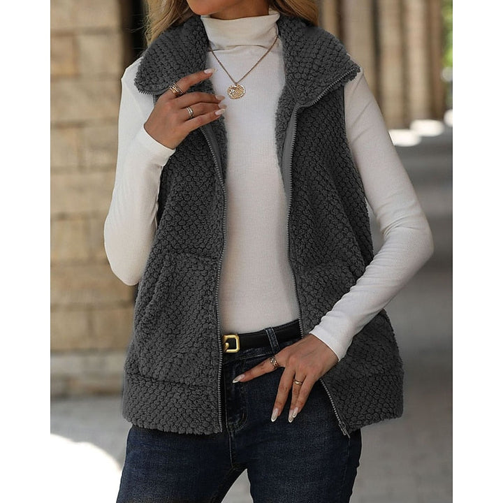 Willow | Mysig Texturerad Zip Väst