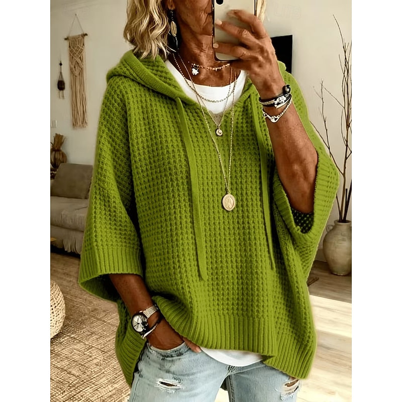Carol | Avslappnad Waffle-Teksturerad Hoodie