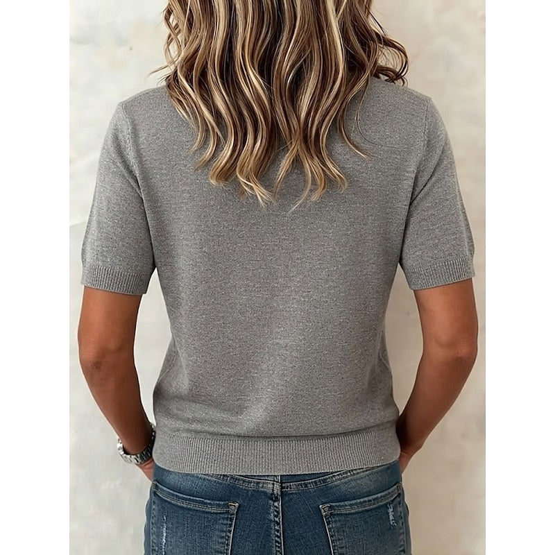 Delia | Knapfront Kortärmad Topp