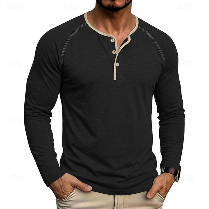 Owen | Klassisk Button Henley Skjorta