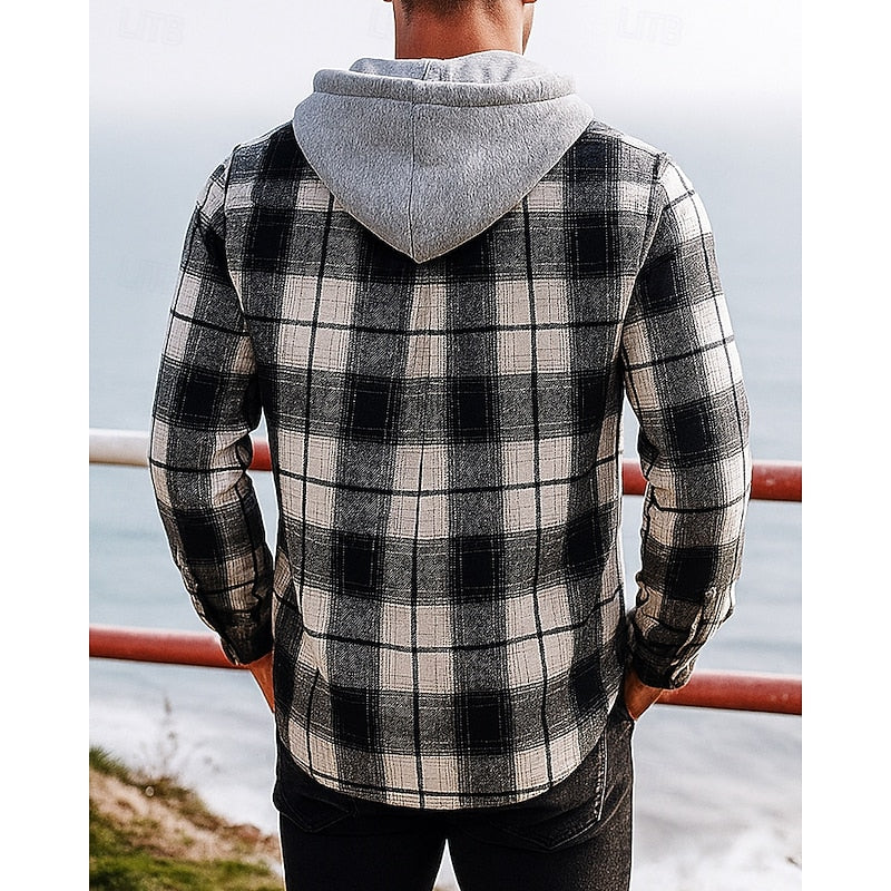Emory | Robust Hooded Rutigt Skjorta Jacka