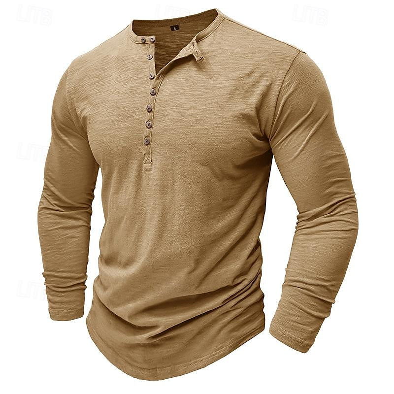 Ashton | Klassisk långärmad Henley-tröja