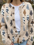 Teresa | Stilig mjuk kattmönstrad cardigan