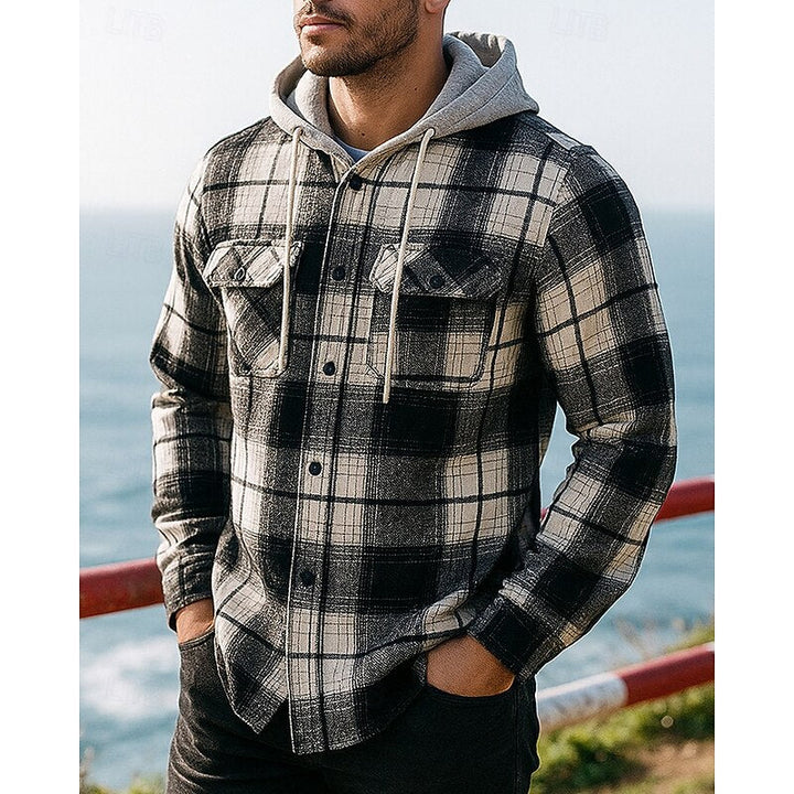 Emory | Robust Hooded Rutigt Skjorta Jacka
