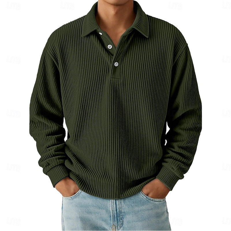 Wallace | Texturerad långärmad polo