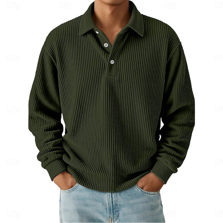 Wallace | Texturerad långärmad polo