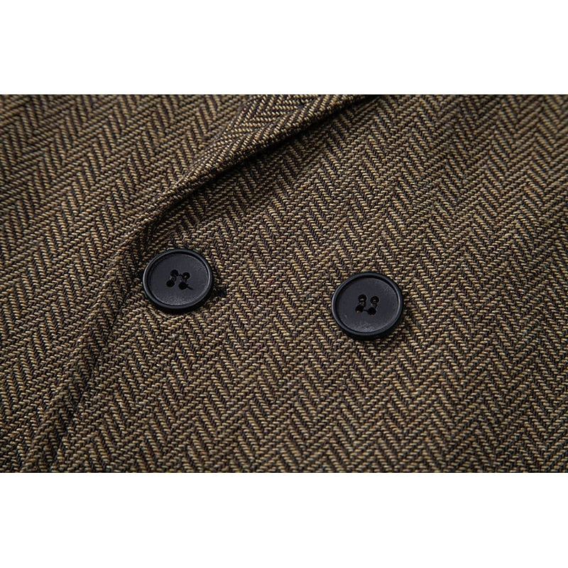 Bennett | Dubbelknäppt Herringbone Väst