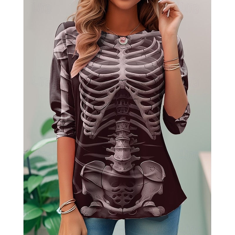 Iris | Halloween Skelettrörelse med Långa Ärmar