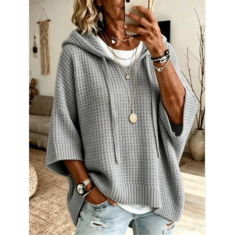 Carol | Avslappnad Waffle-Teksturerad Hoodie