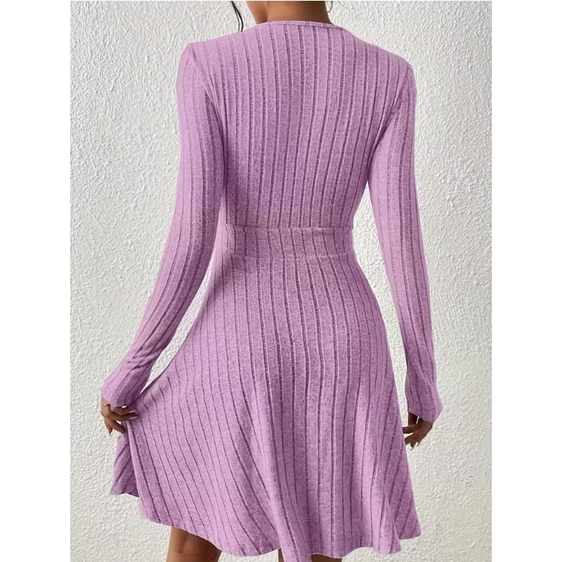 Yvonne | Wrap-Neck A-Line Klänning