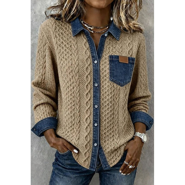 Colette | Texturerad Kontrastskjorta